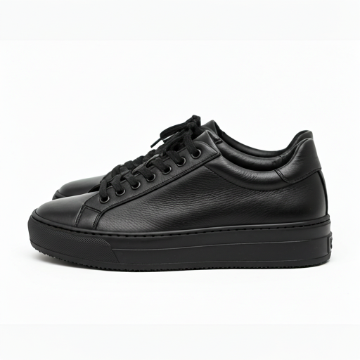 Black Leather Sneakers