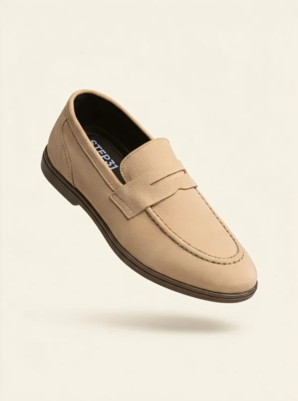 Premium Nubuck Penny Loafer in Fawn color
